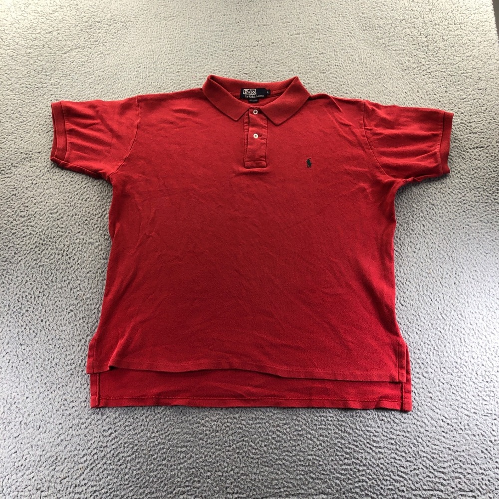 Vintage Polo Ralph Lauren Shirt Mens Large Red Classic Preppy 90s Made In USA